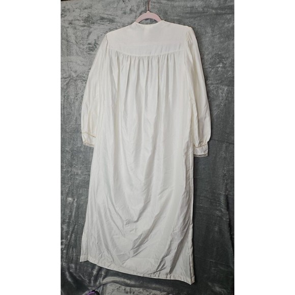 Vintage Barbizon Long Ivory Nightgown Lace Trim Size M Victorian Retro Romantic - Picture 2 of 12